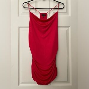 Strappy Red Racerback style Cowl Neck Ruched Top by Express Women’s Size L